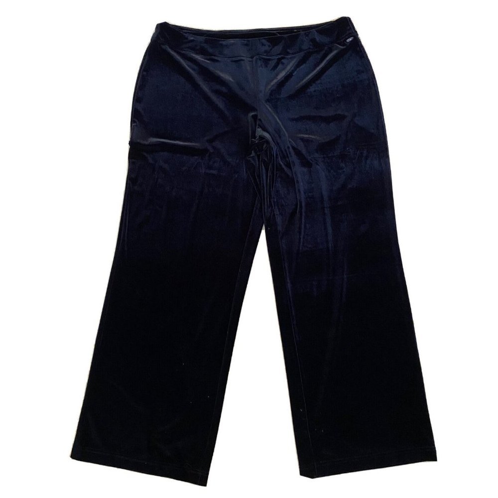 Soma Intimates Black Velvet Straight Leg Lounge‎ Pants Size XL